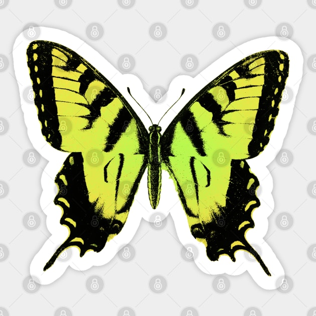 Neon Green Lime Butterfly Bright Bold Colors Sticker by Trippycollage